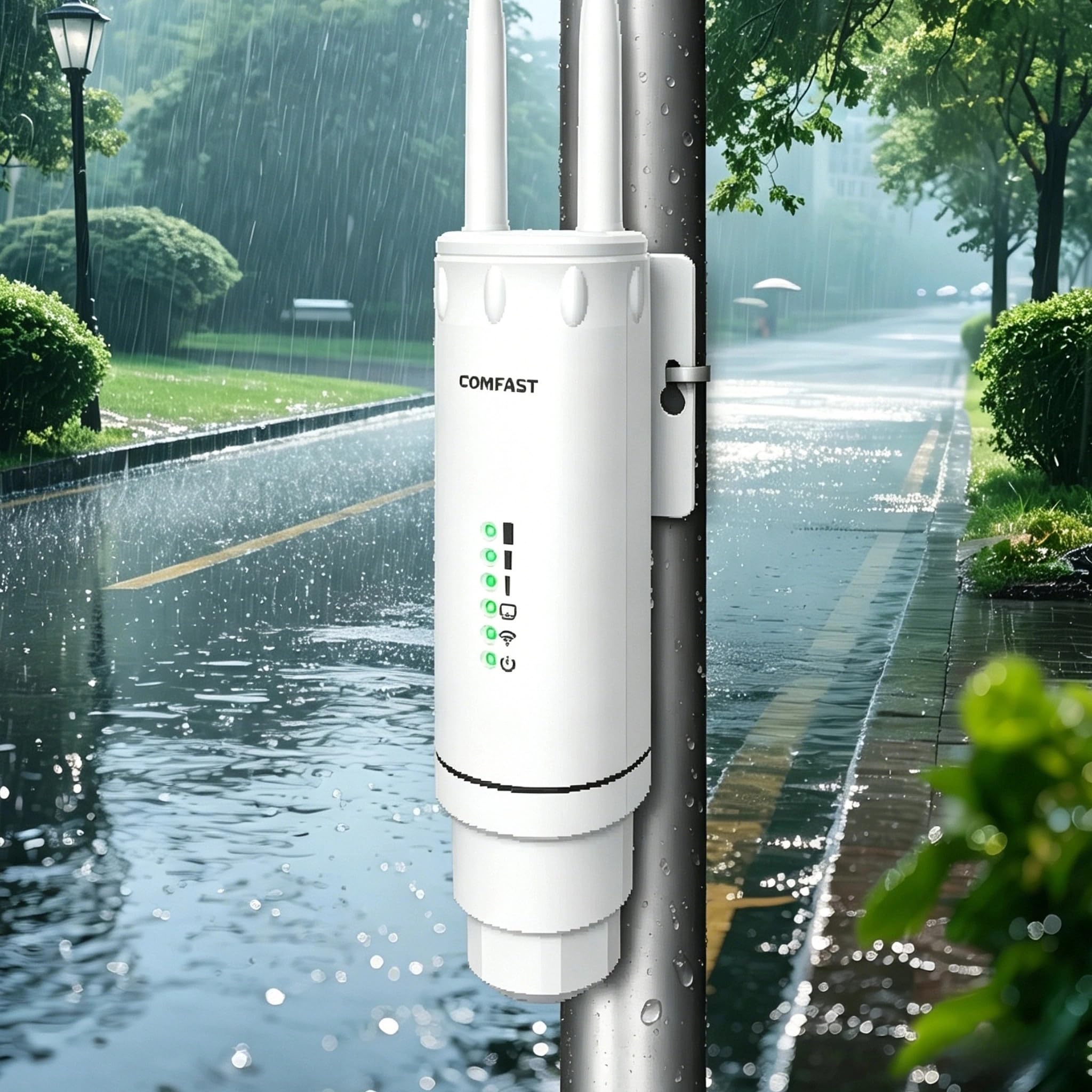 COMFAST Outdoor Access Point AC1200 Ripetitore WiFi esterno con 24 V PoE porta Ethernet, IP66, doppia banda 5G&2.4GHz Amplificatore WiFi esterno 802.11ac, MU-MIMO