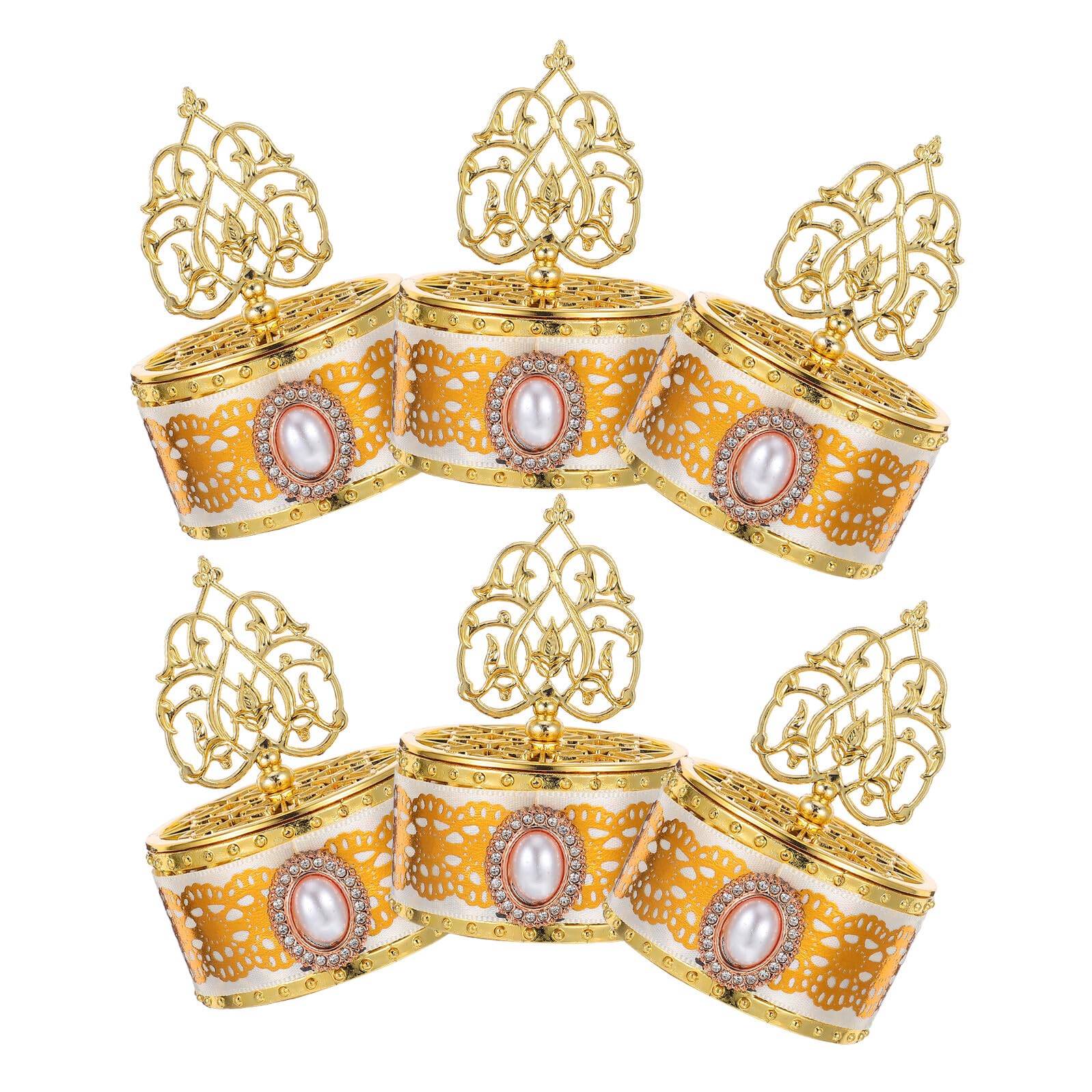 NAMOARLY Eid Mubarak Candy Boxes 6pcs Small Plastic Treat Storage Containers with Lid Middle East Ramadan Party Favor Chocolate Snack Boxes for Wedding and Birthday Celebrations