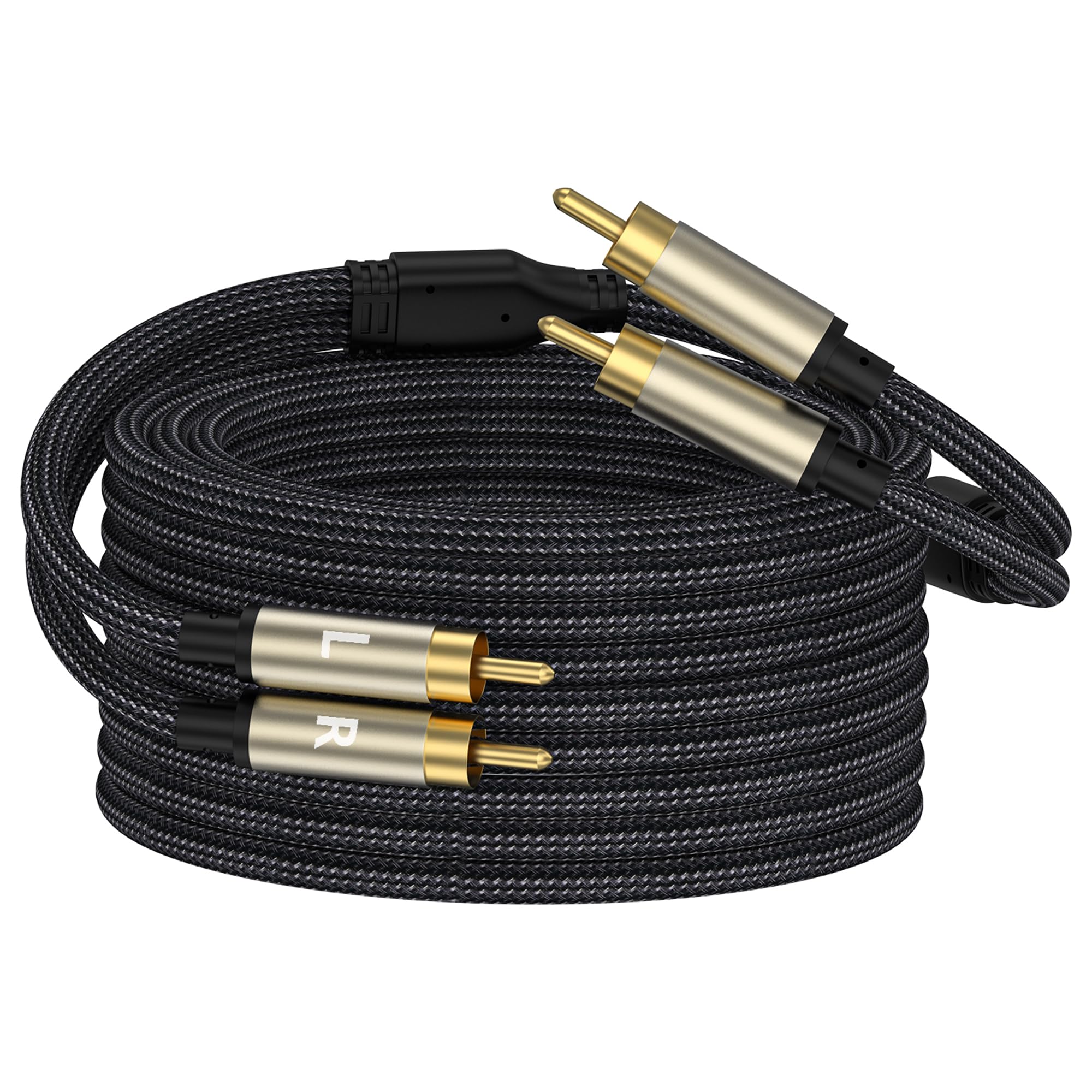 ZTOXLR RCA Cable, 2RCA Male to 2RCA Male Stereo Audio Cable Gold Plated Car Audio Subwoofer Adapter Dual Shielded Red and White Cord for Home Theater