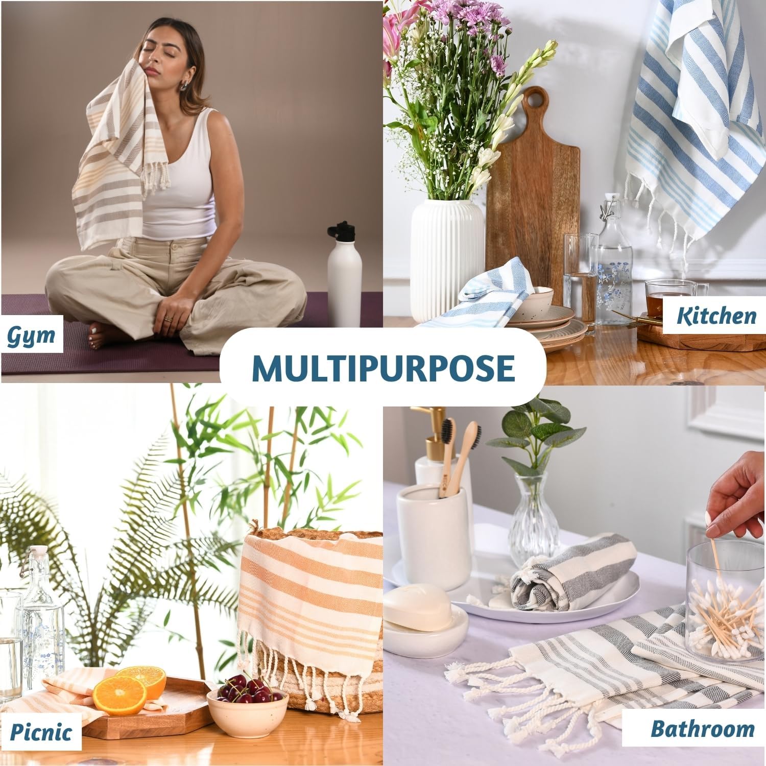 Folkulture Hand Towels for Bathroom | Set of 2 (16 x 30) Decorative Hand Towel with Hanging Loop | 100% Cotton Turkish Hand Towels Set | Boho Hand Towel Washable for Kitchen Decor - Image 7