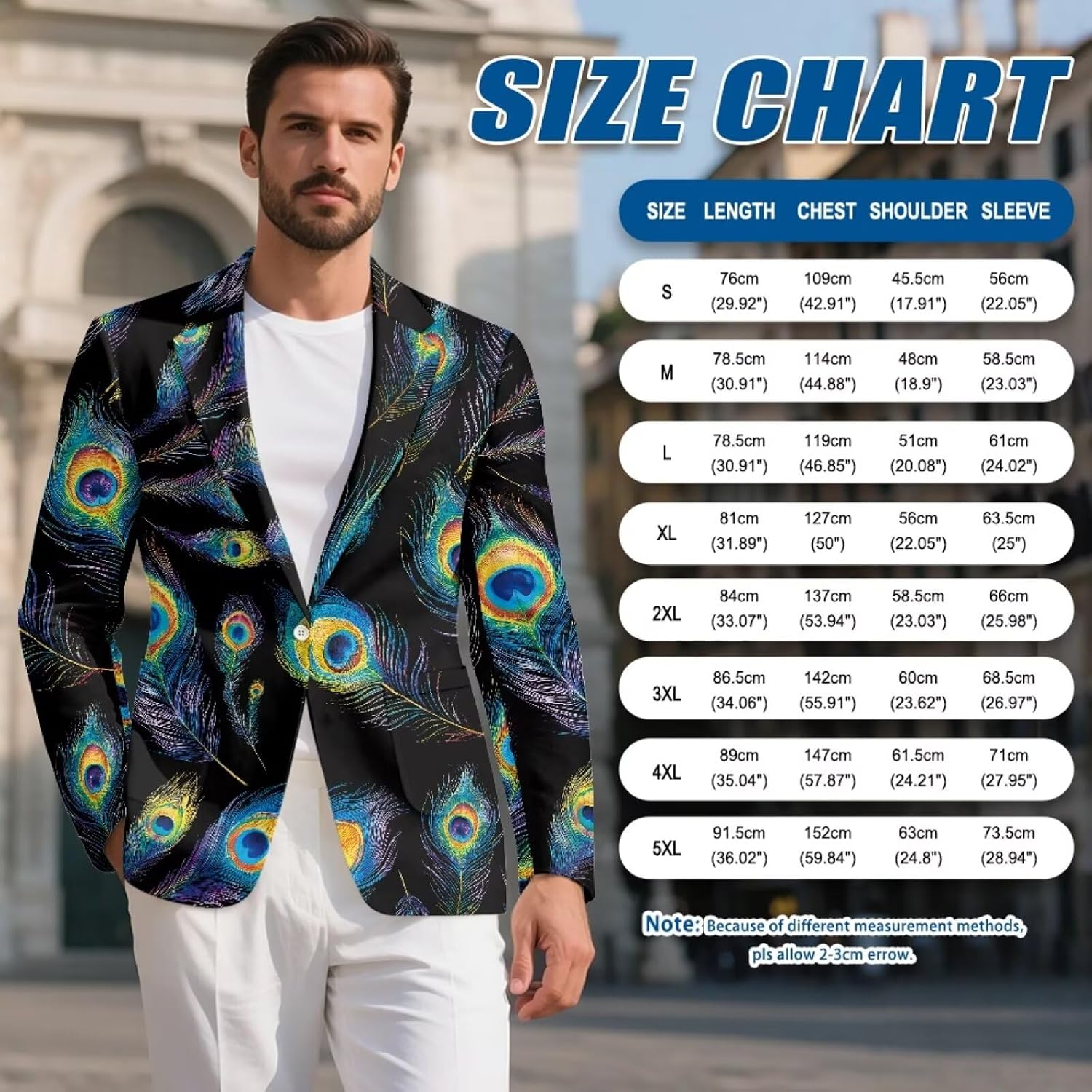 TOADDITDOBlazer Suit for Men Suit Jackets Lightweight Sport Coats One Button Business Wedding Prom Blazer with 2 Pockets