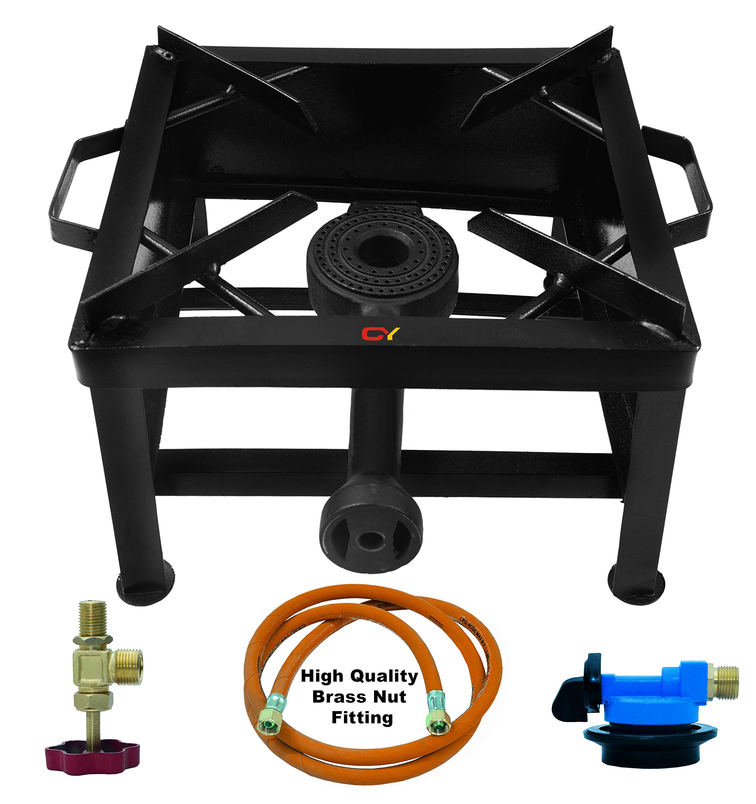 CAY Mild Steel Single Burner MS Powder Coating Square Commercial Manual