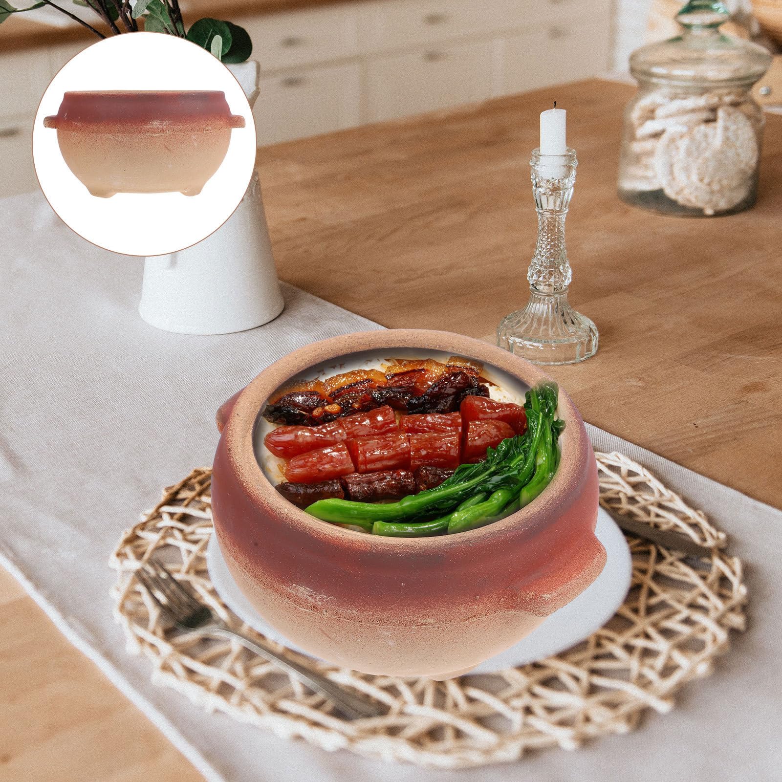 Olla de Barro sin Tapa 700ml de Arcilla para Cocinar y Guisar | Uso Doméstico y Comercial, Limpieza Sencilla, Diseño Multifunción, Capacidad Compacta para Preparaciones Calientes