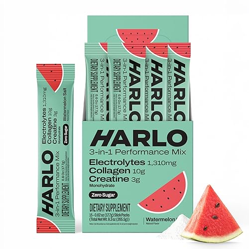 Harlo 3-in-1 Electrolytes Powder with Collagen & Creatine – Hydration,