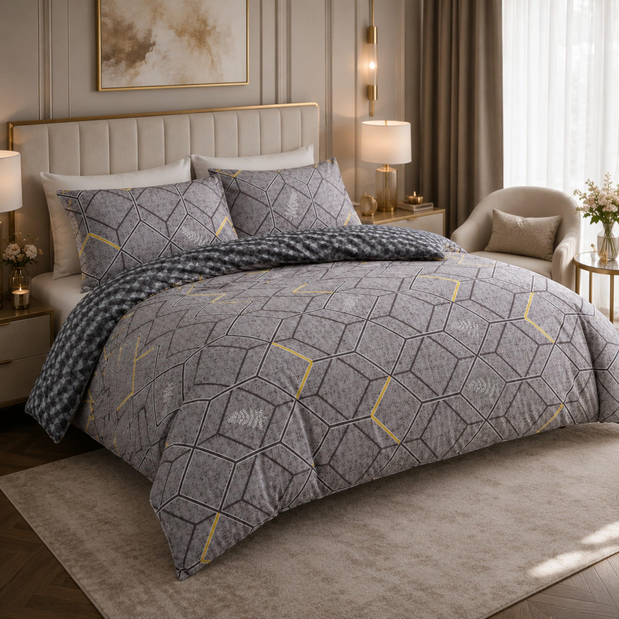 Lazzaro King Size Duvet Cover Sets Premium Microfiber Kingsize Duvet Cover Sets Ultrasoft Hypoallergenic Reversible Quilt Cover Bedding Set With Zipper Closure