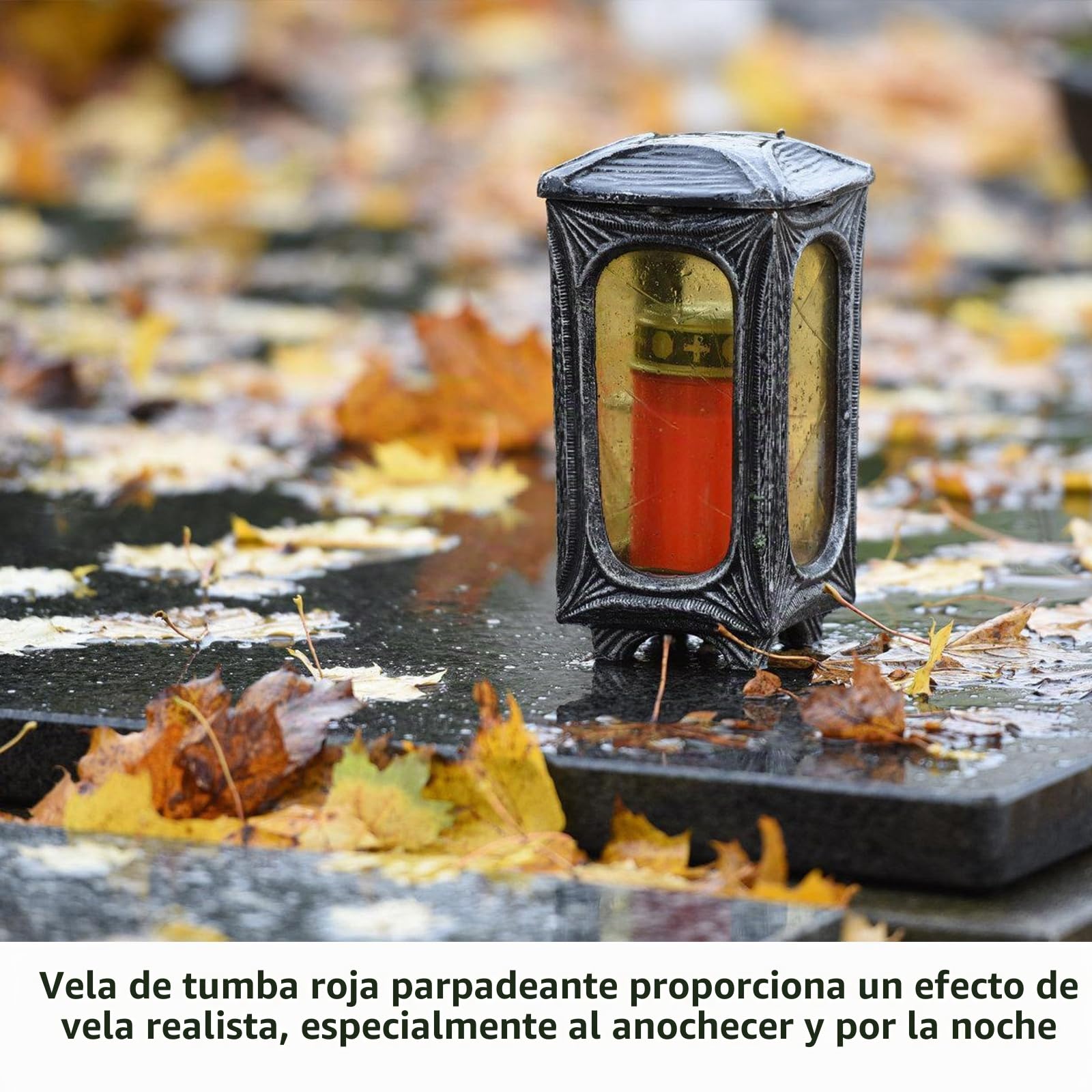 Juego de 6 Velas LED para Tumba Exterior, Vela para Cementerios, Luces Funerarias, Lámpara para Tumbas, Vela Led Efecto Llama, 6 Meses de Duración, Funciona con Pilas (pilas no incluidas)