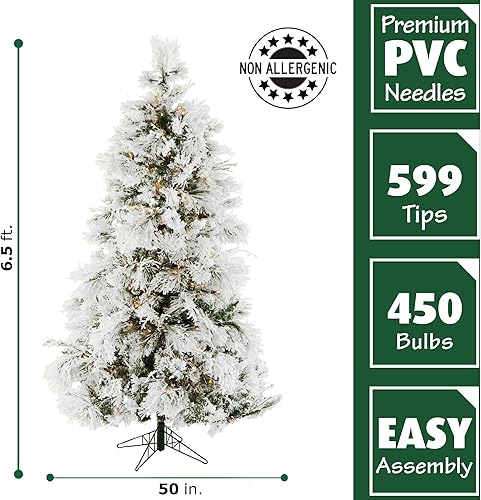 Miniatura 36 de Fraser Hill Farm - Árbol de Navidad, pino aterciopelado nevado, 10 pies LED doble multicolor y blanco cálido,Iluminación de cadena LED blanca