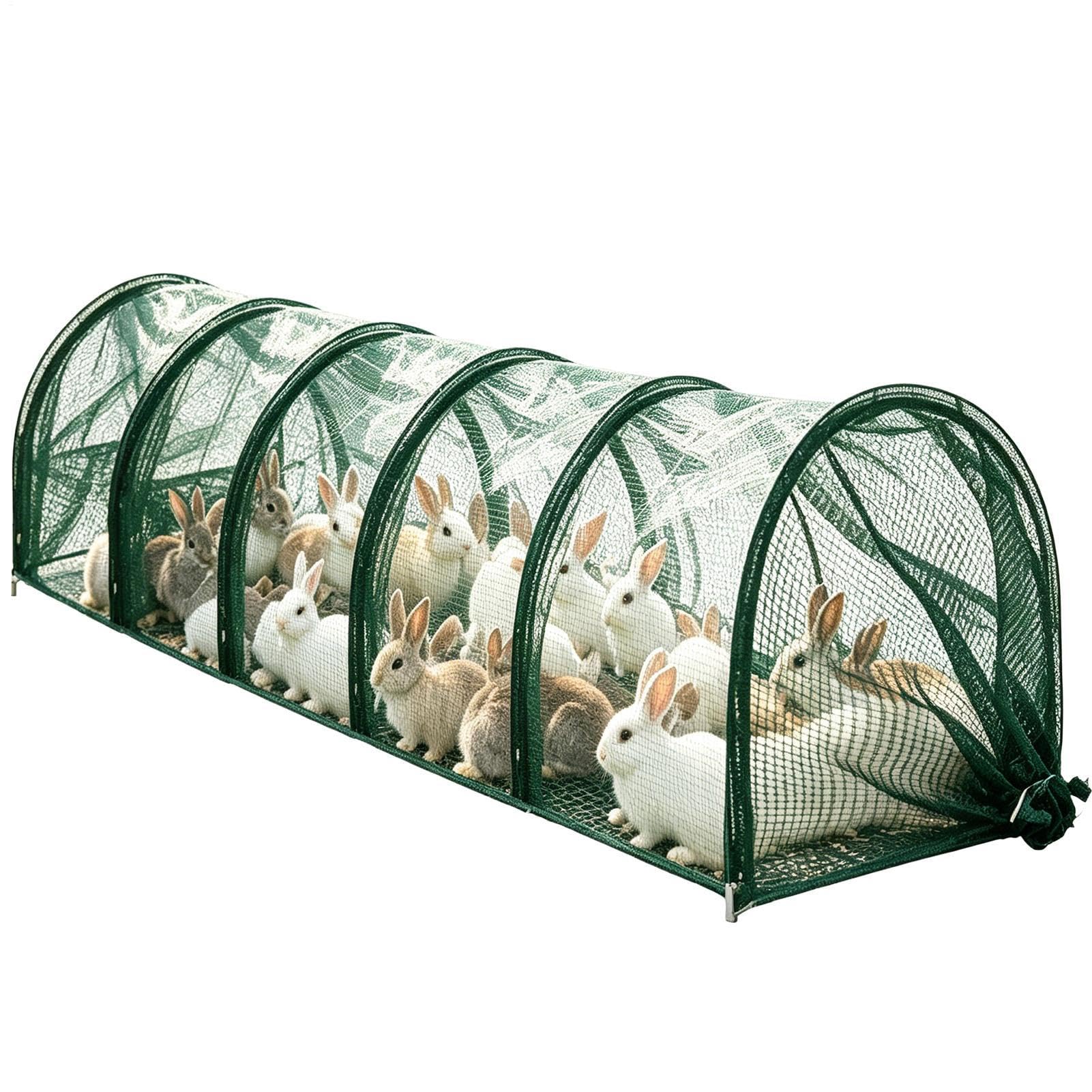 Tunnel à poules grande longueur enclos de parcours extérieur flexible