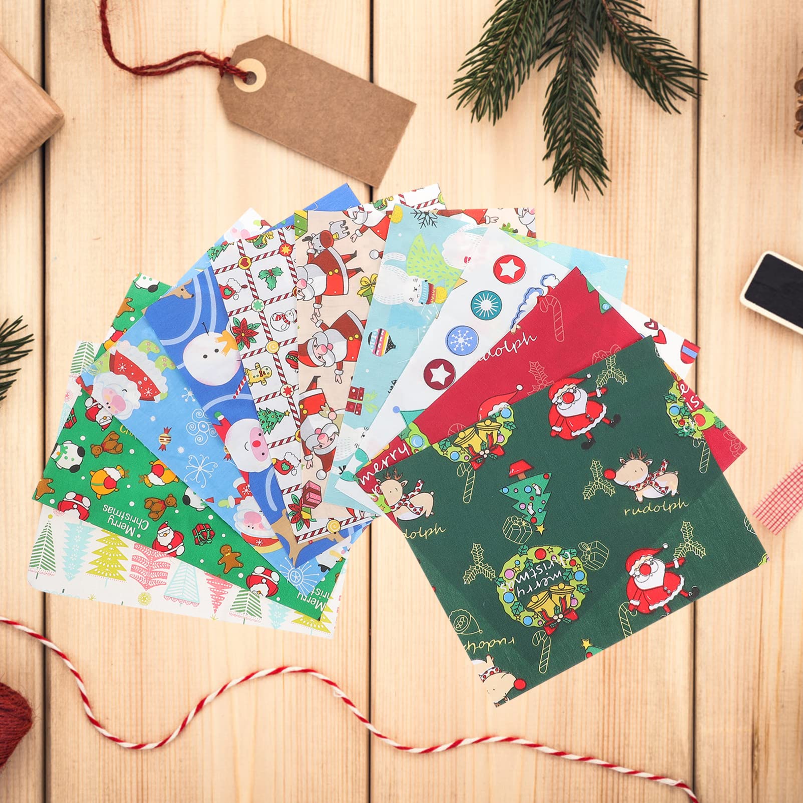 MAGICLULU 10hojas Tela de Algodón Navideña Tela de Patchwork Estampado Floral para Hacer Tú Mismo para Decoración de Navidad y Manualidades DIY