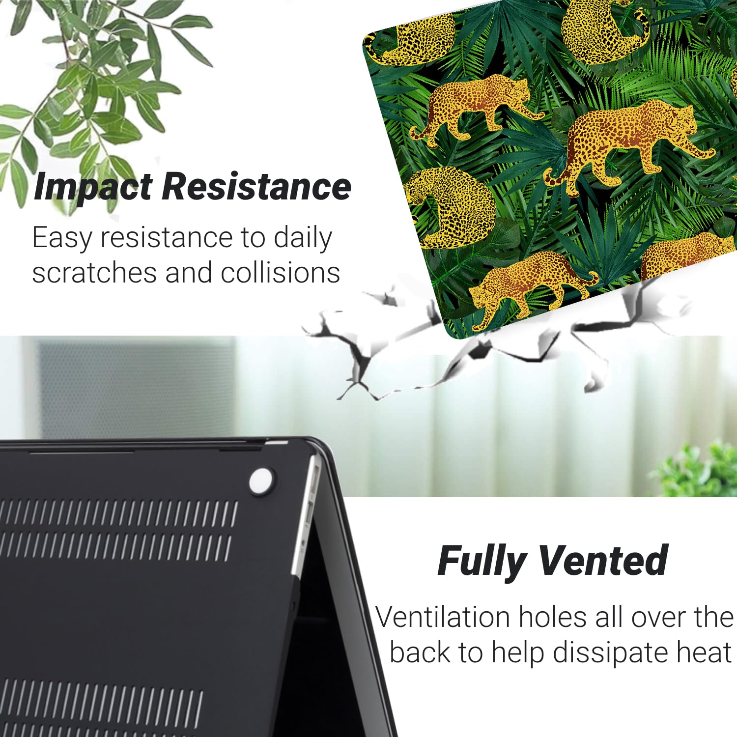 Cover Compatibile con MacBook Air 11 pollici 2015 2014 2013 2012 2011 2010 Modello A1465 A1370, Plastica Protettiva Custodia Rigida Case & Tastiera Cover, Leopardo freddo