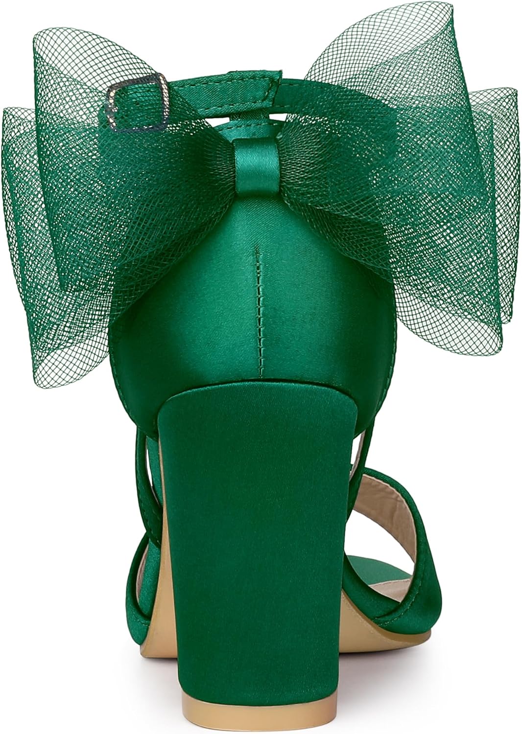 Allegra K Women's Bow Shoes Open Toe Chunky Heel Sandals - Image 3