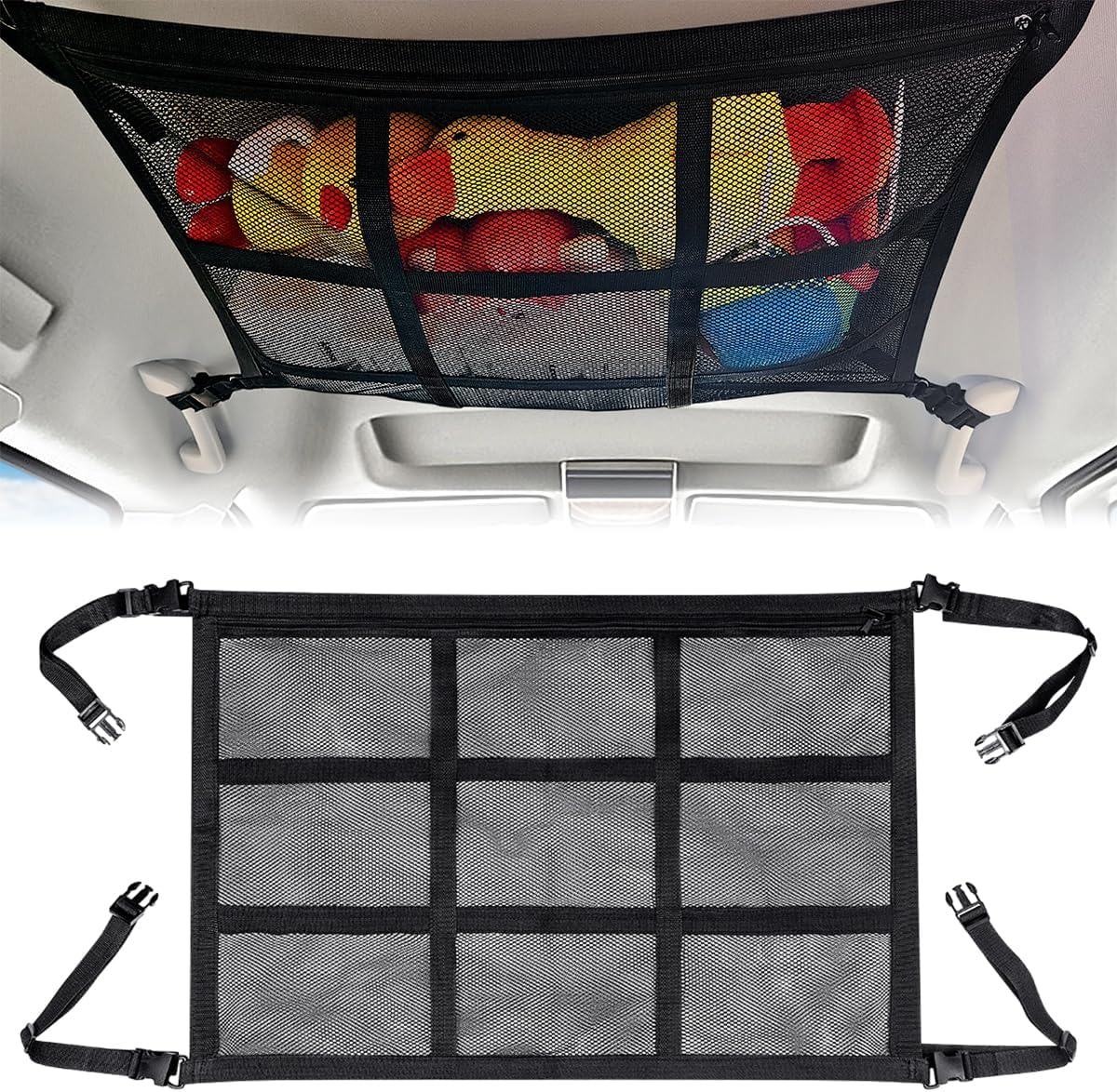 Amazon.fr : Filet de Rangement pour Toit, Maille Sac de Rangement ...