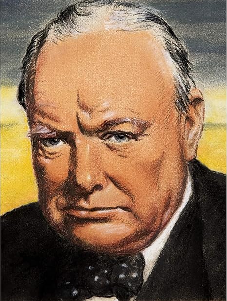 Amazon Com Timym Portrait Uk Prime Minister Winston Churchill Painting Large Wall Art Poster Print Thick Paper 18x24 Inch Posters Prints