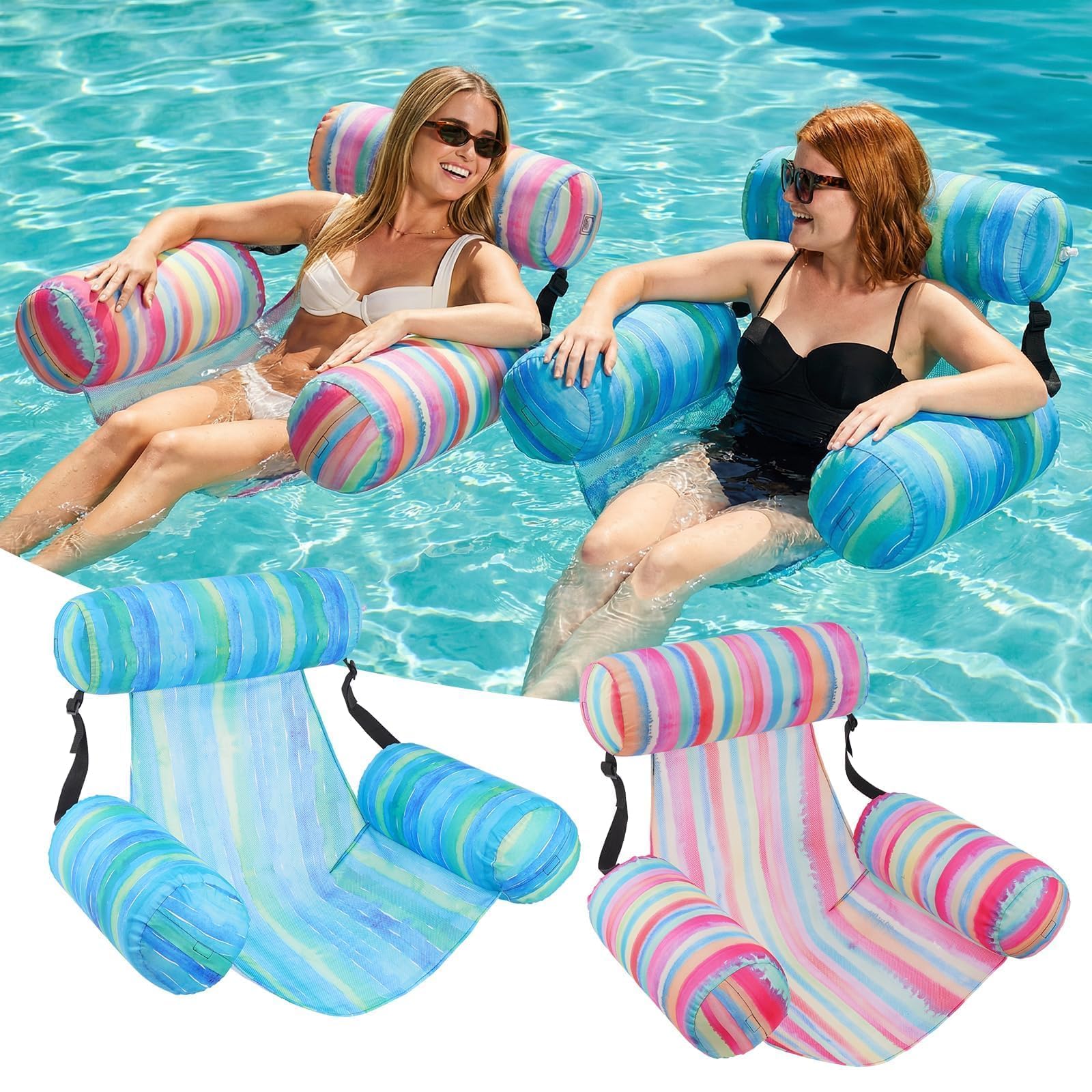 Photo 1 of Inflatable Pool Floats Chair, 2 Pack Water Floating Chairs Adult Heavy Duty