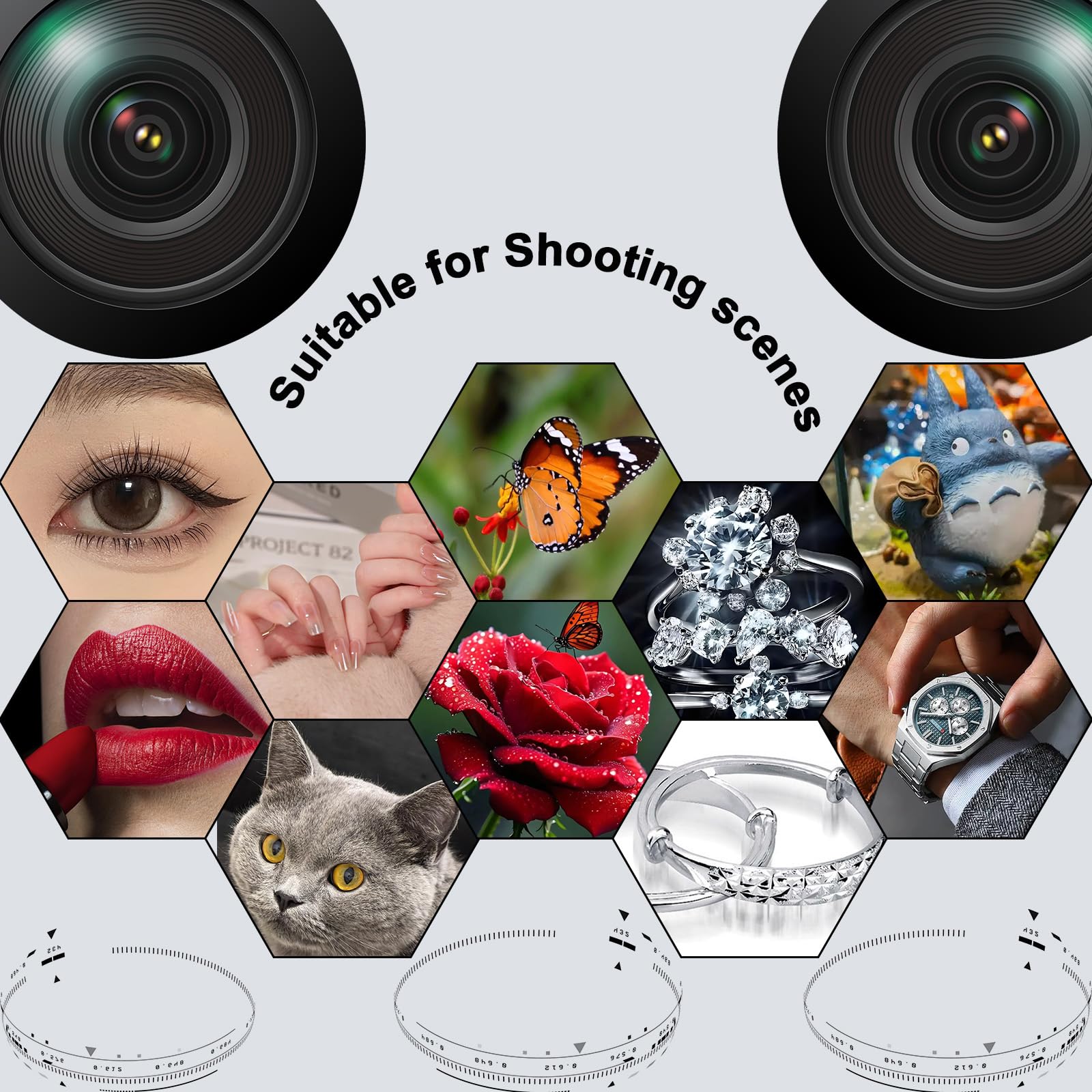 2 en 1 Objectif Macro pour Téléphone, 15-30x Objectif avec Clip, 2 Macro Lens 15x, Compatible avec iPhone, Pixels, Samsung Galaxy, Huawei, Xiaomi