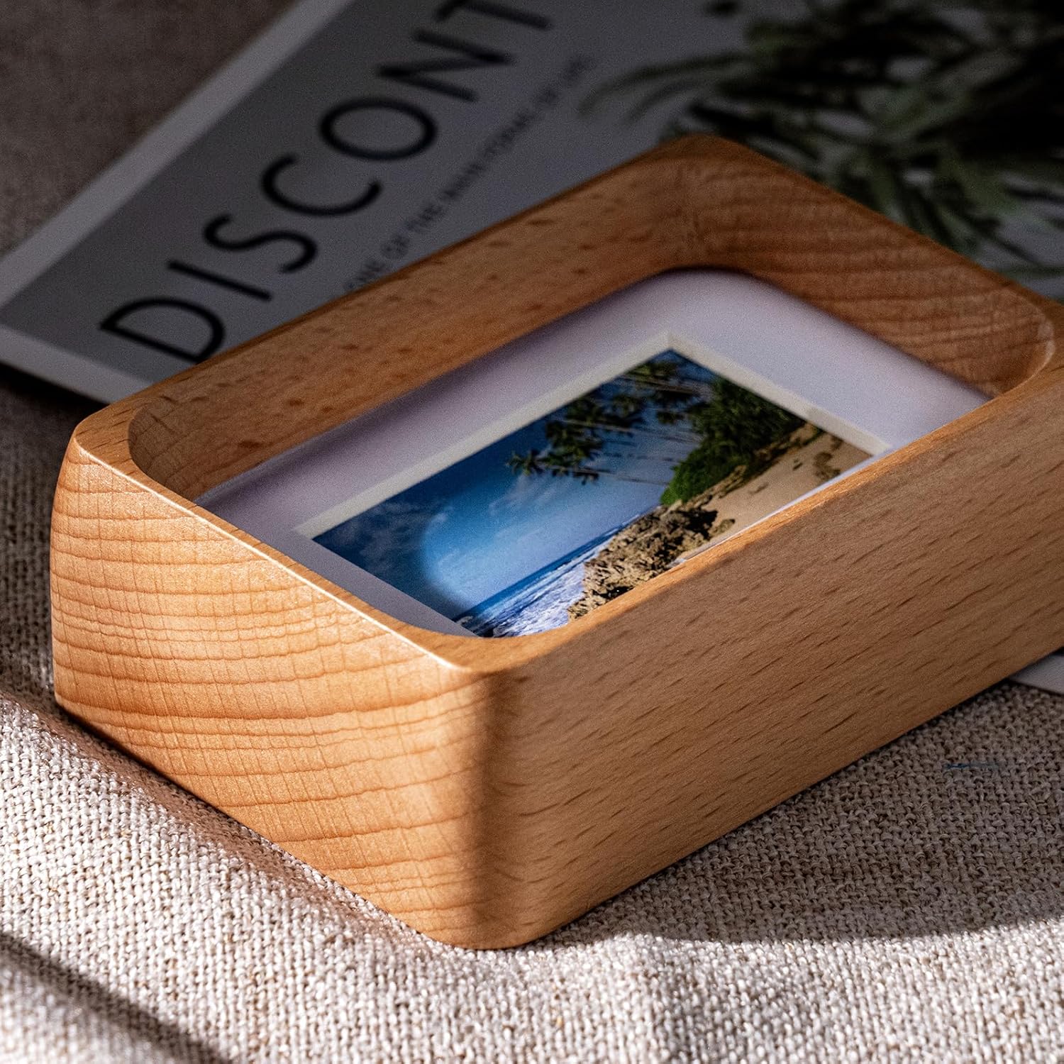54×86mm Small Photo Frames for Instax Mini Instant Camera Film, with Mat Dispaly Area 50x30mm, Tabletop Wooden Picture Frame, Made of Beech Wood - Image 6