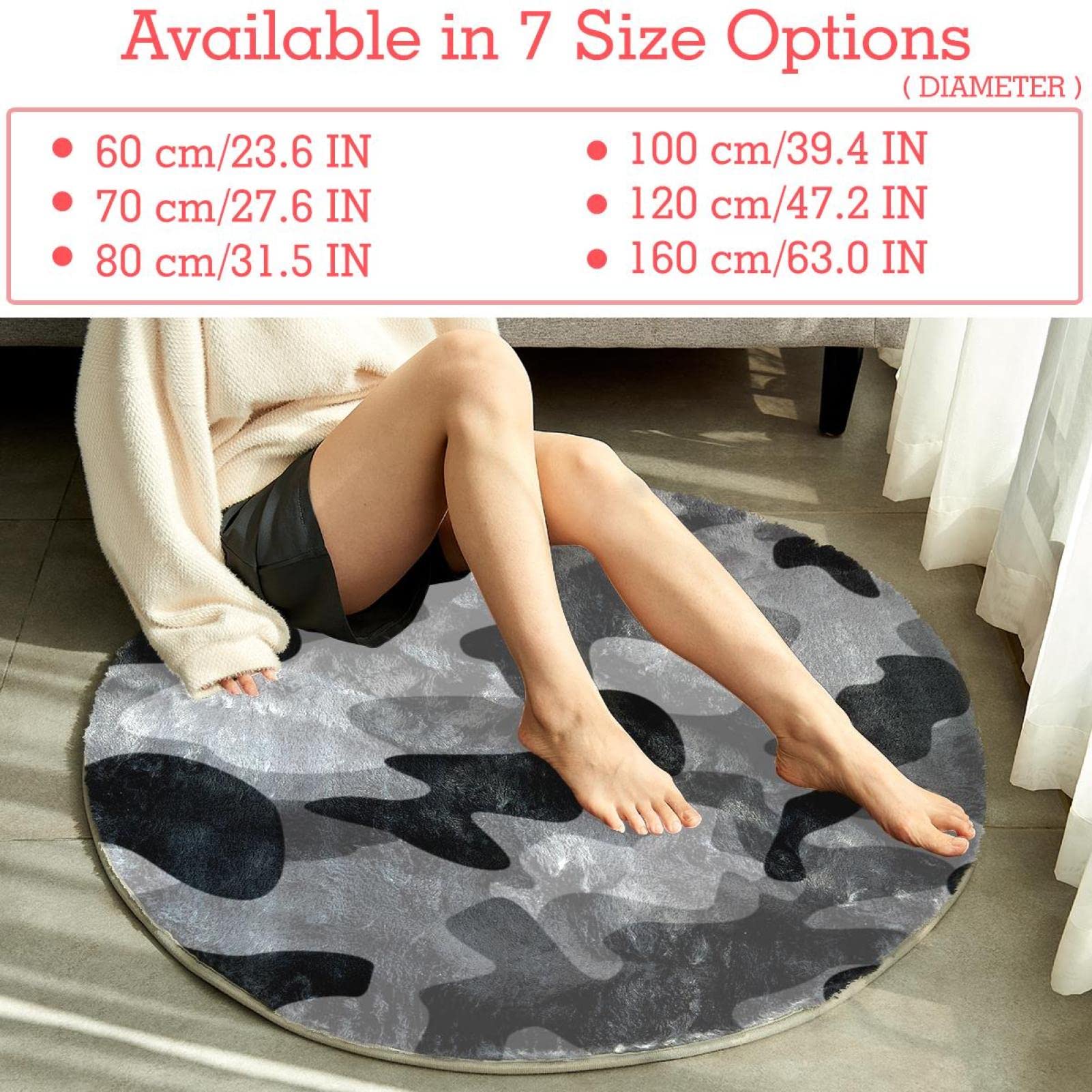 Teppich für Schlafzimmer, Wohnzimmer, Arbeitszimmer, Grau