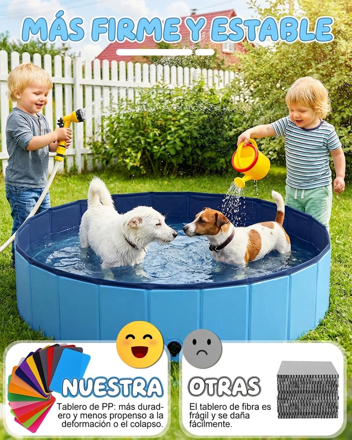 Piscina Plegable para Perros y Mascotas, Bañera Antideslizante de PVC Resistente, Piscina Portátil para Perros Grandes y Pequeños, Piscina Infantil para Jardín y Exterior,120 x 30 cm