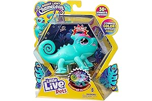 Little Live Pets Interactive Chameleon: Voice-Activated Color-Changing Light-Up Toy with 30+ Sounds