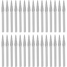 20Pcs Diamond Burrs Bits 120Grit 0.05" D with 3/32" Shank Silver