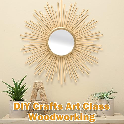 Miniatura 3 de 100 varillas de madera para manualidades 38 x 12 pulgadas varillas de madera sin terminar para manualidades clase de arte carpintería