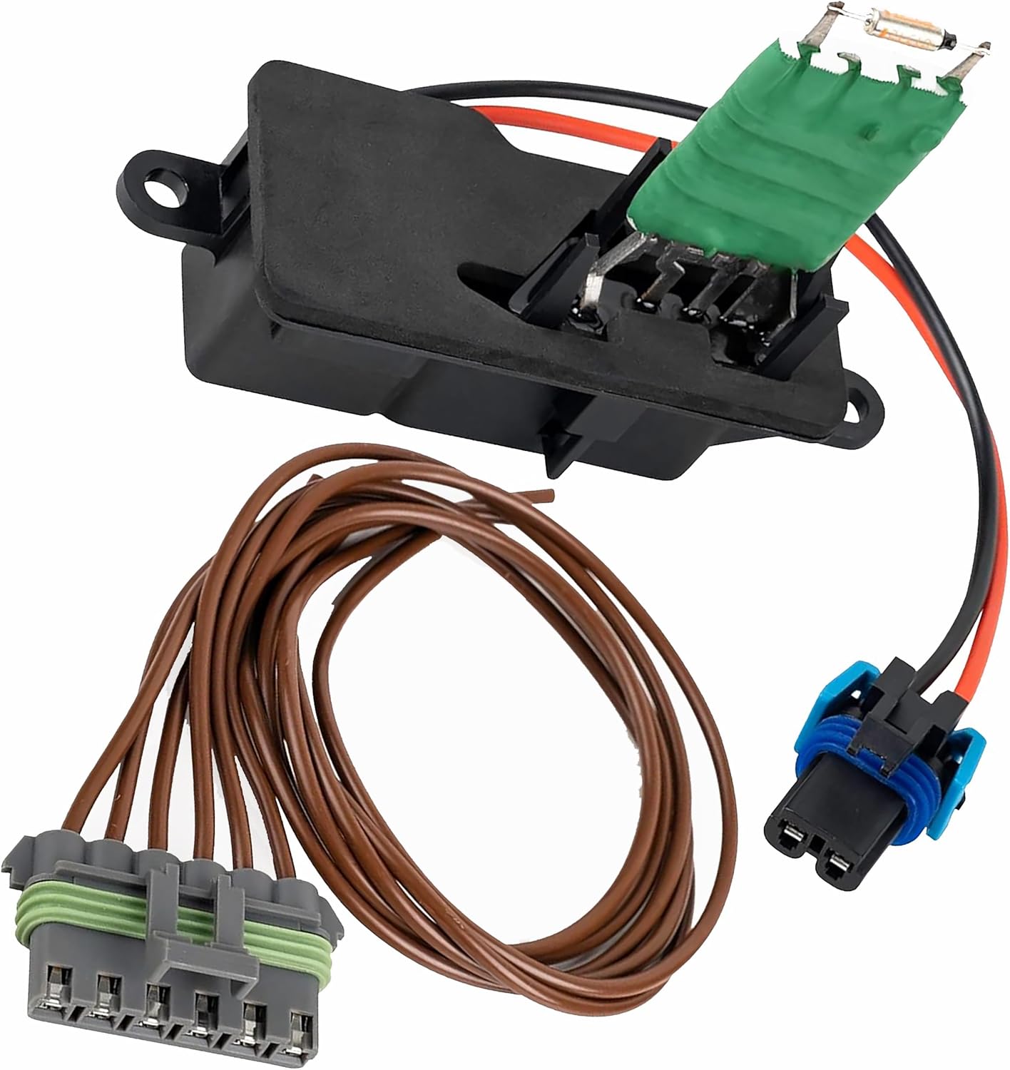 APDTY 084518 Blower Motor Resistor Fan Speed Control w/Wire Wiring Harness Kit (Replaces 15-81796, 15-80560, 89018770)