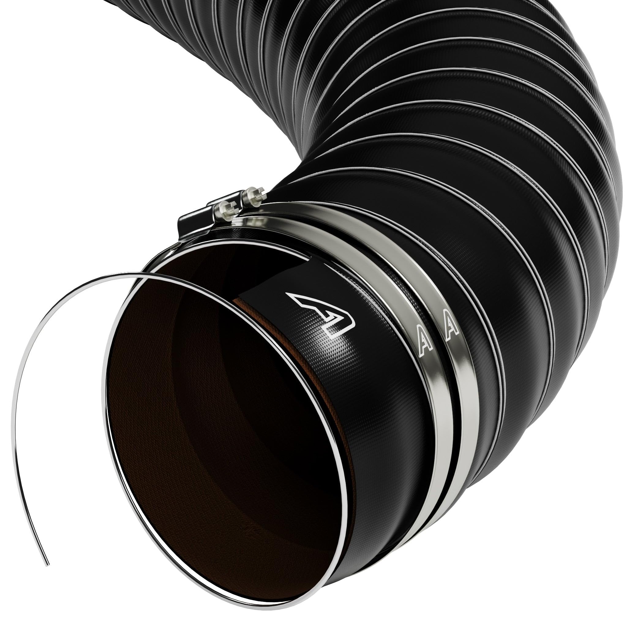 83mm (3 1/4") 4 Metre Black Flexible Silicone Engine Hose Air Ducting Pipe Intake Feed + 2 x Hose Clips