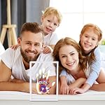 Kit d'empreintes digitales familiales, DIY Craft garde le cadre en bois, ensemble cadeau sans fin, peintures non toxiques, feuilles transparentes (blanc)