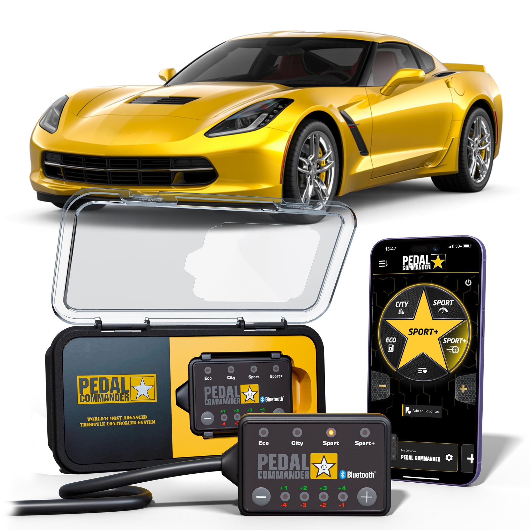 PEDAL COMMANDER for Chevrolet Corvette C7 2014-2019 Throttle Response Controller - Plug & Play, Anti-Theft & App Control, Throttle Controller Mods, Corvette C7 Accessories