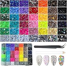 33600 Pieces Rhinestones for Nails, BetterJonny 42 Colours, 3 mm Rhinestones for Crafts, Nail Art, Rhinestones, Flatback Gemstones, Round with Tweezers and Dotting Pen for DIY Crafts Nails Clothing