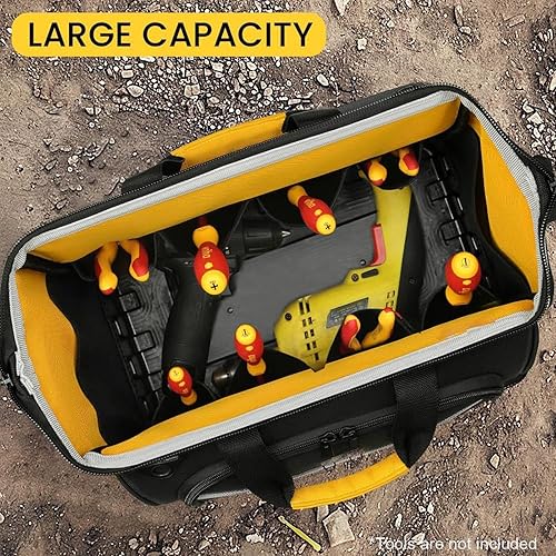Miniatura 9 de Bolsa de herramientas, organizador de electricista con múltiples bolsillos, 1 unidad de 15.7 pulgadas, almacenamiento de herramientas con múltiples