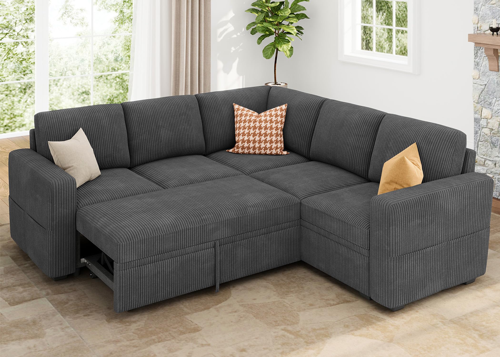 HONBAY Modular Sectional Sleeper Sofa