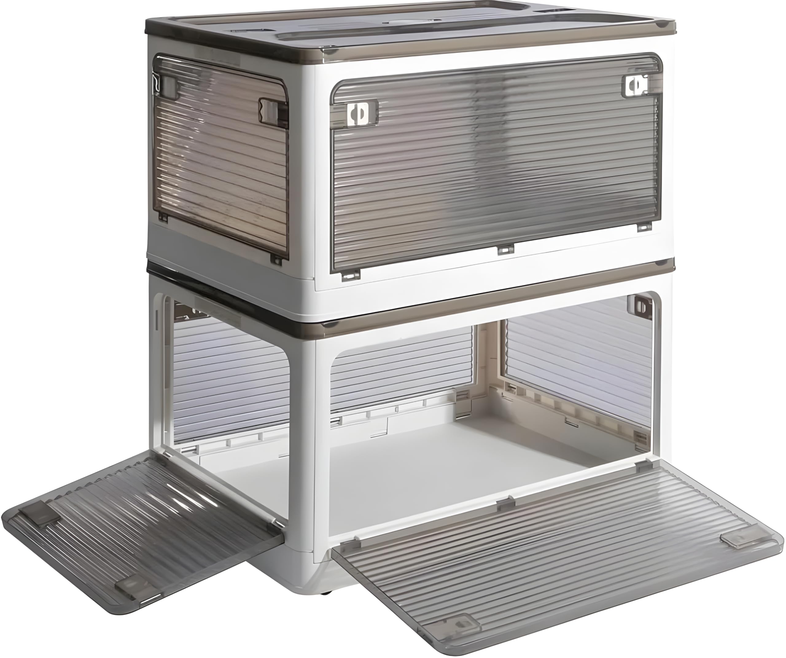 "2023 Foldable Home Storage Box - 55L Stylish White storage organizer for Clothes, Accessories, Toys & much more - Collapsible Design, Perfect Home container Organizer and cabinet.صندوق تخزين منزلي