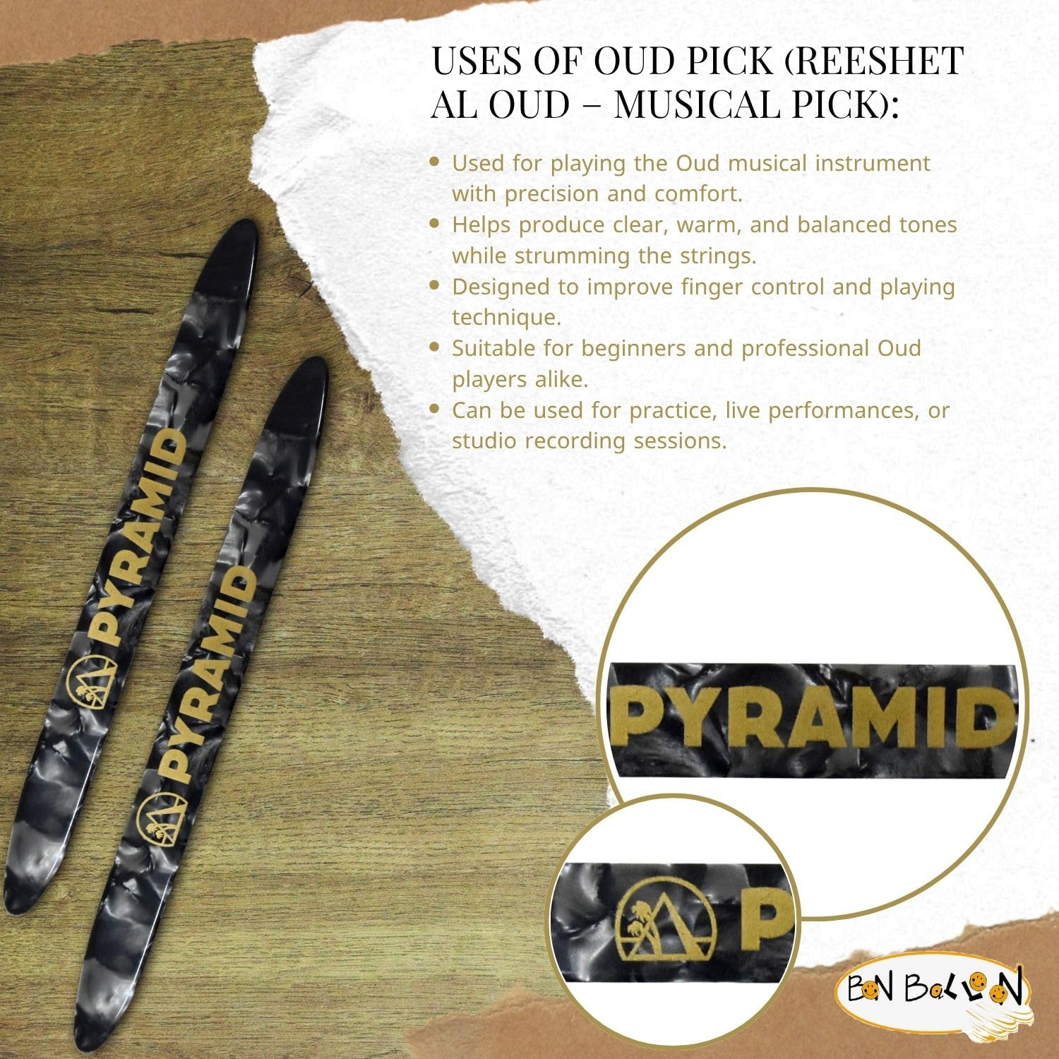 Ägyptische Professionelle 10 Oud Saiten Gitarre Kupfer überzogene Nylon Oud + 2 Stück Pyramidenprofi Standard Oud Plektrum Plektrum Ud Risha Reeshe Germany Oudh Musikinstrument Zubehör