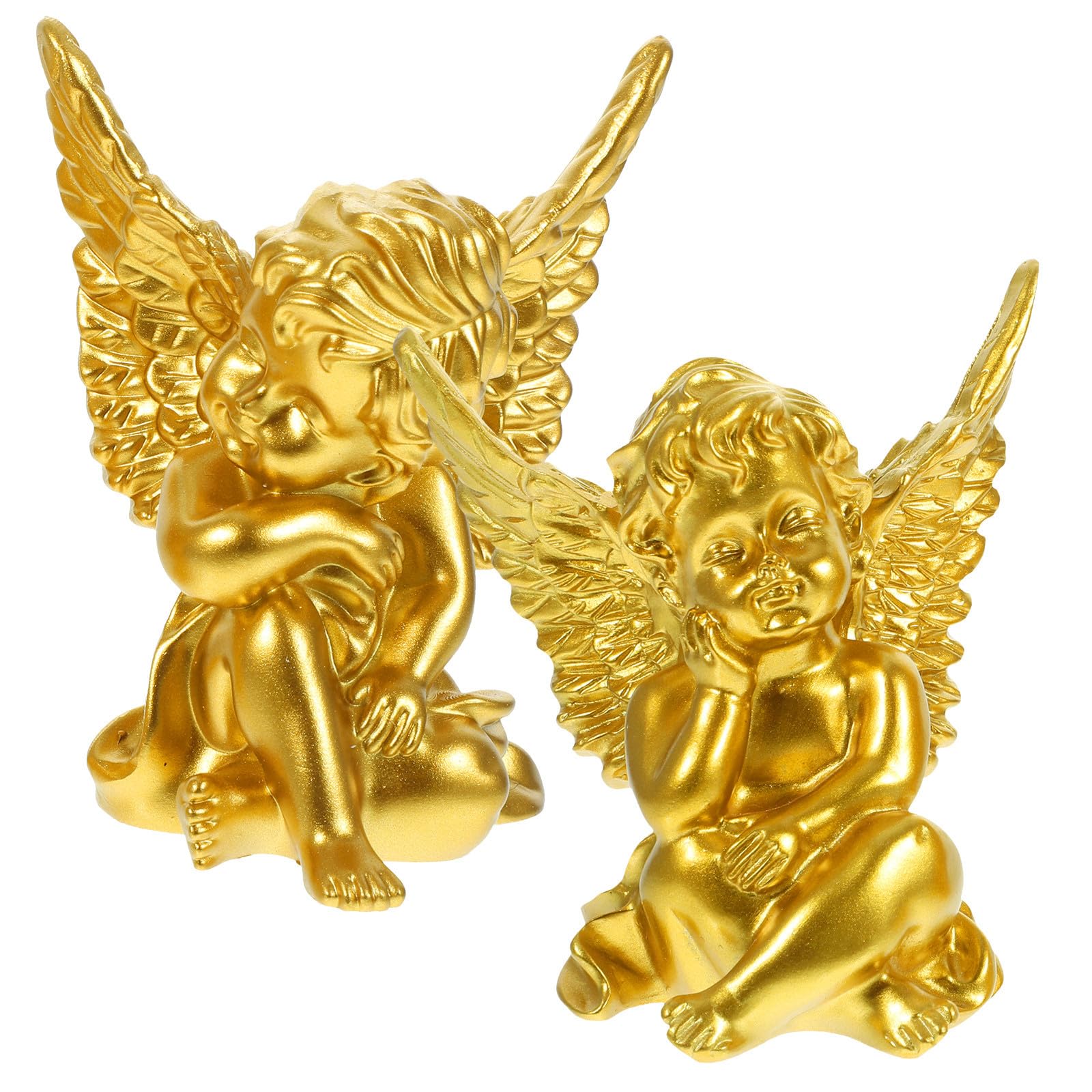 Toyvian 6 Piezas Estatua de Ángel de Resina Dorada para Decoración del