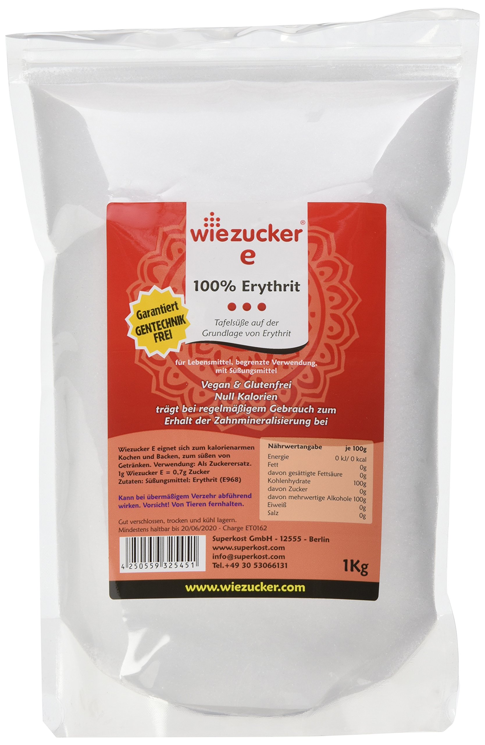 Wiezucker Erythritol, 1er Pack (1 x 1 kg) 1000 Gramm