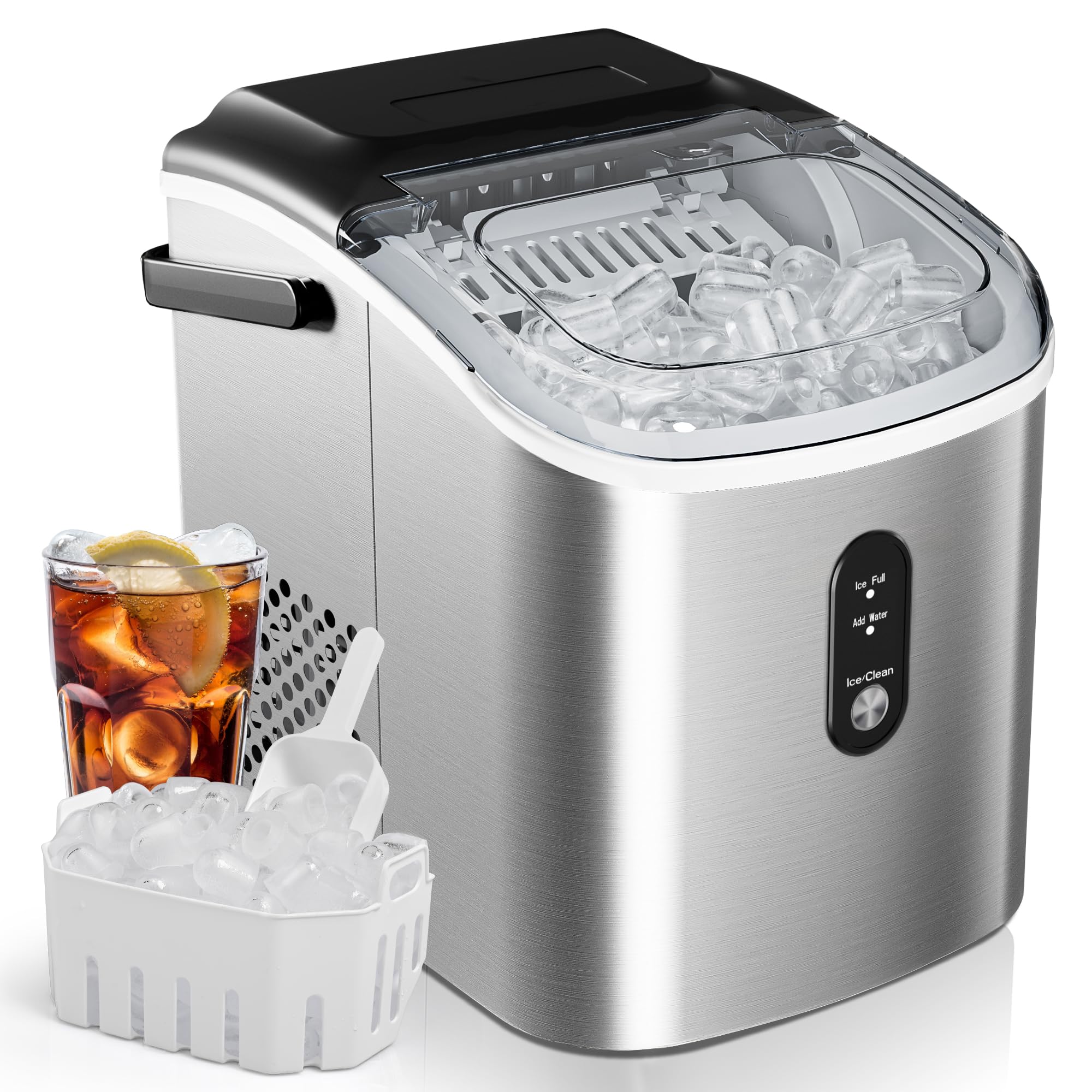 EUHOMY Ice Maker Countertop, Portable Ice Machine with Carry Handle