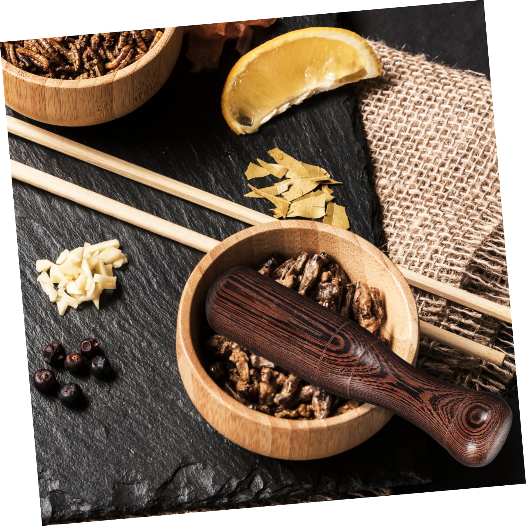 PRETYZOOM 6piezas De Madera De Para Molienda Manual Utensilio De Cocina Para Machacar Especias y De Diseño Ergonómico y