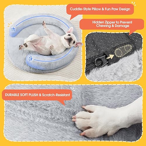 Miniatura 5 de BurgeonNest Cama ortopédica para perros pequeños, impermeable, suave, para mascotas, gatos, cachorros, con almohada, funda extraíble lavable, parte