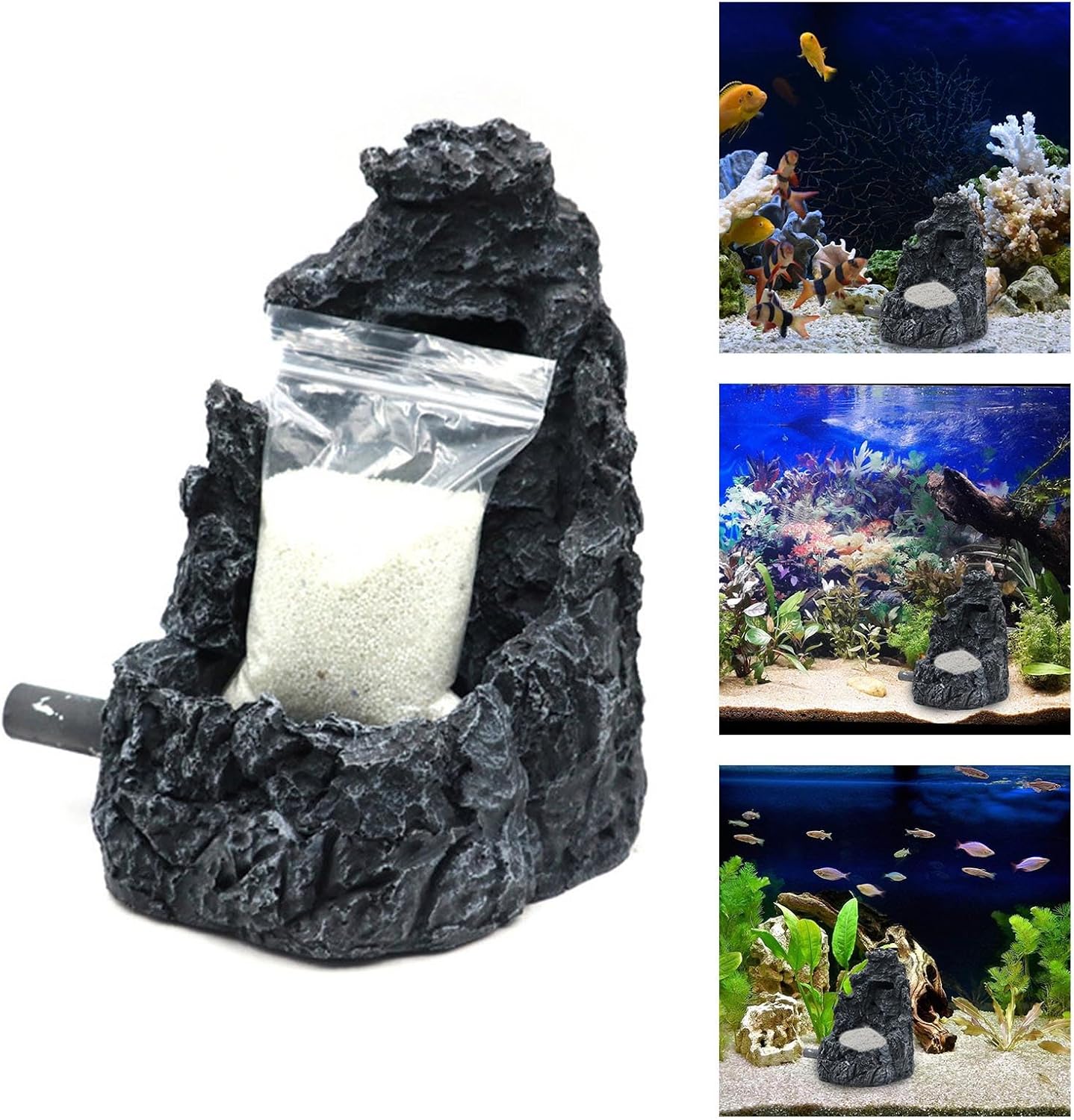 Premium Resins Sand Waterfall Ornament for Fish Tanks Creating Dynamic Water Flows Effect Simulating Habitat