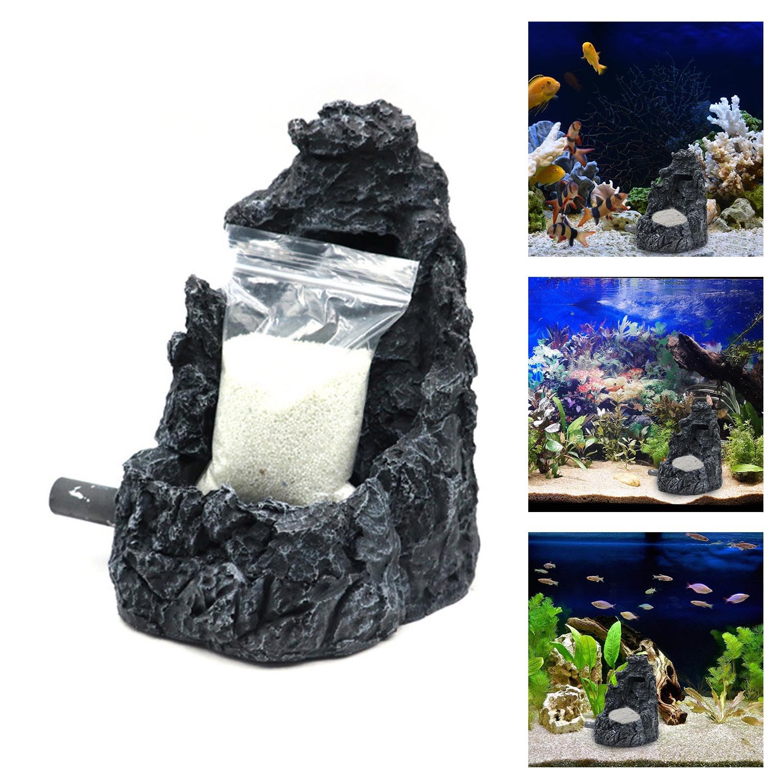 Buona resina Sandfall Ornamento per acquari Impostazioni semplici e durata per pesci e qualità dell'acqua Accessorio per pesci animali domestici