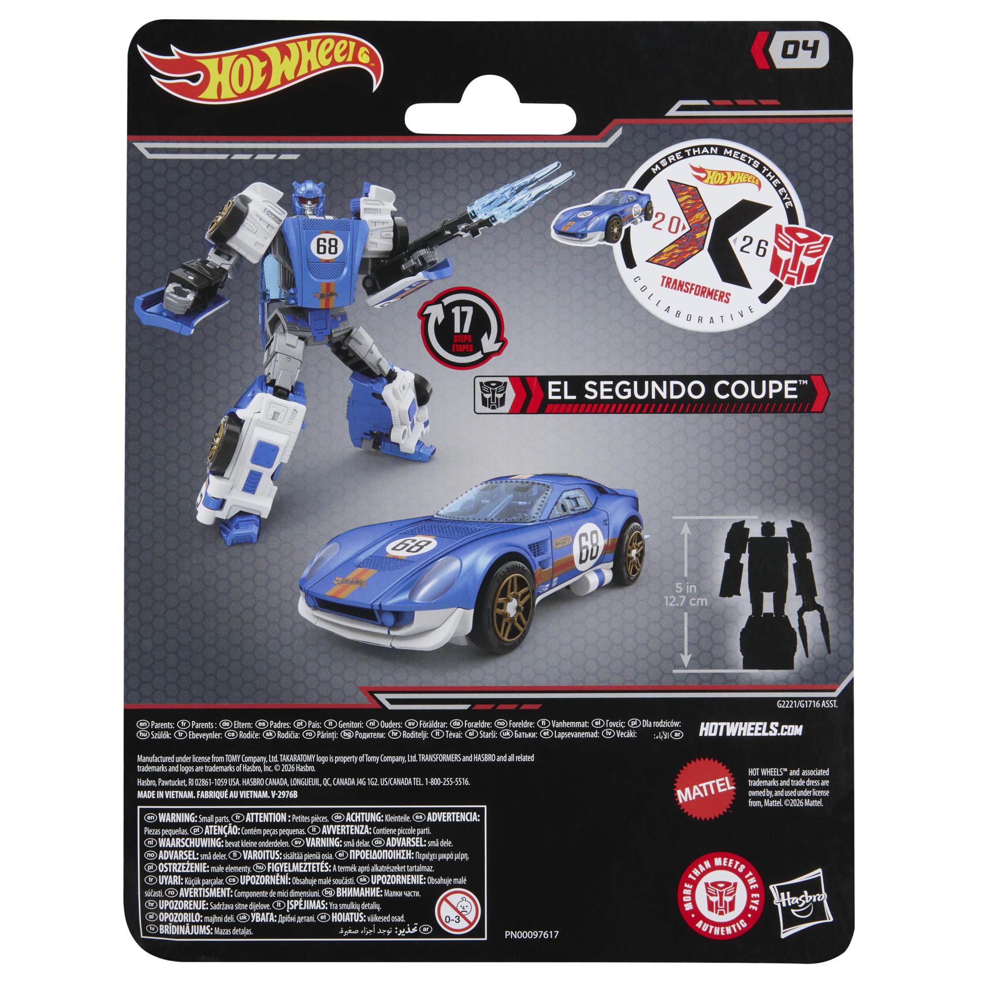 Transformers Collaborative Hot Wheels® / Transformers El Segundo Coupé, 12,5-centymetrowa figurka robota klasy Deluxe, przekształca się w wyścigówkę, wiek: od 8 lat