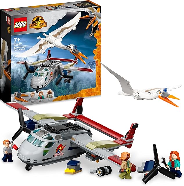 LEGO 76947 Jurassic World Quetzalcoatlus Plane Ambush Set, with Dinosaur Toy Figure and Airplane Model, Gifts for Boys & Girls, 2022 Movie Inspired