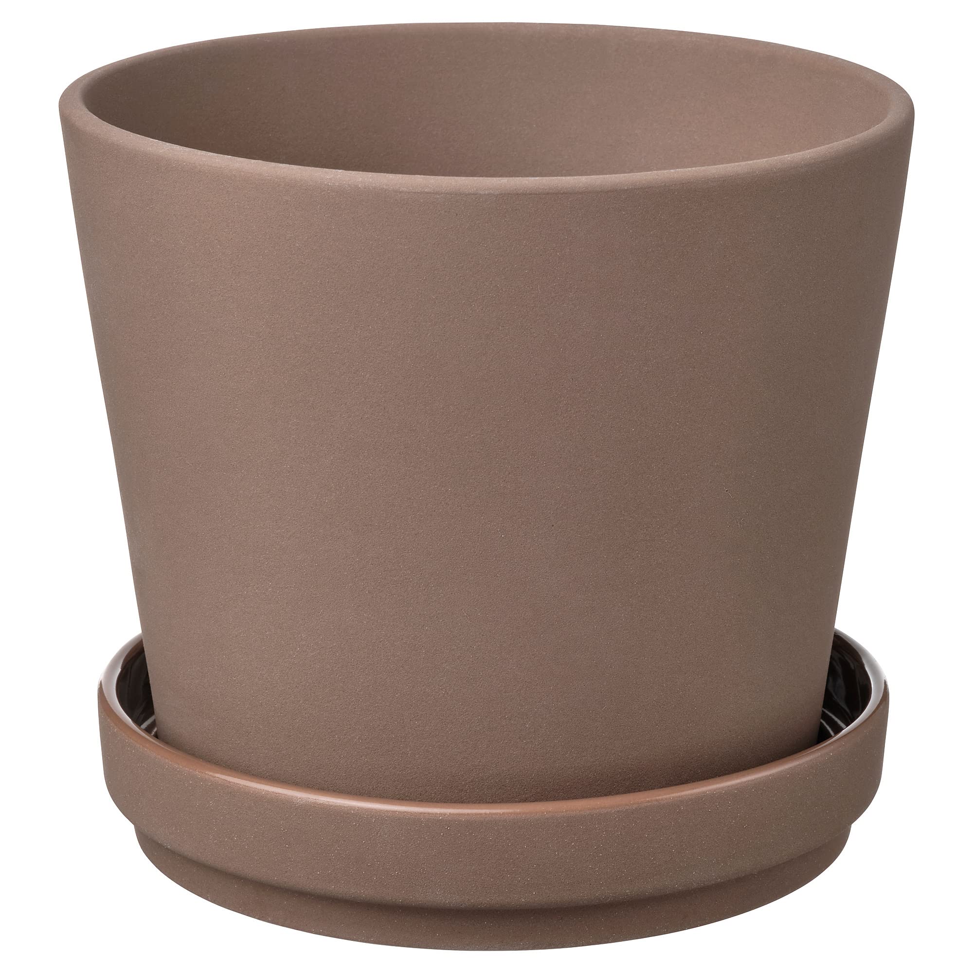 Ikea KLARBÄR Vaso per piante con sottovaso, 12 cm, interno/esterno, marrone