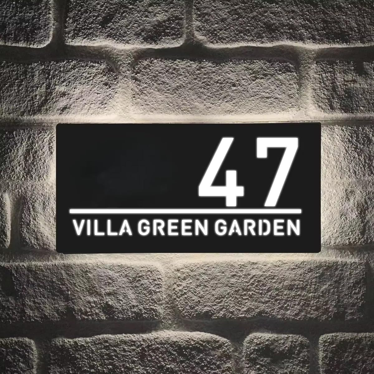 Personalized Modern Backlight LED House Number Signs For Outside, Custom 3D Acrylic Street Name Address Number Plaques, Floating Illuminated Door Plate For Home Garden Yard(6x11in)