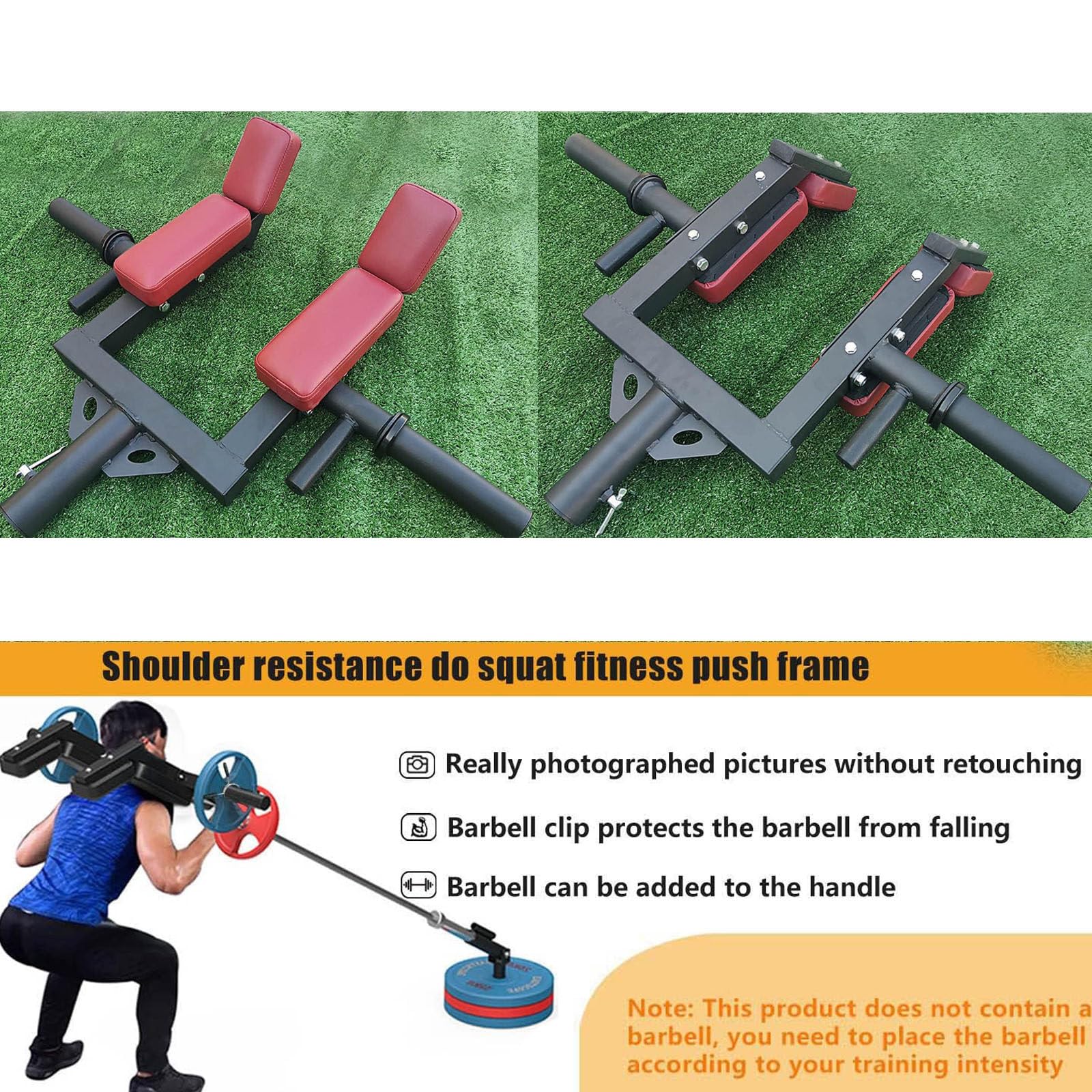 Drążek olimpijski przysiadów Fitness Squat Drążek olimpijski Przystawka do bezpiecznego drążka do przysiadów z ochraniaczami ramiona i ramiona do podnoszenia ciężarów Pasuje,Red
