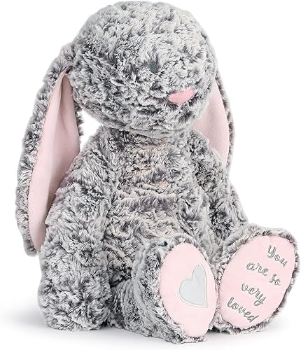 Miniatura 1 de DEMDACO Isabella Bunny You are So Very Loved - Juguete de tela de felpa rosa suave de 12 pulgadas