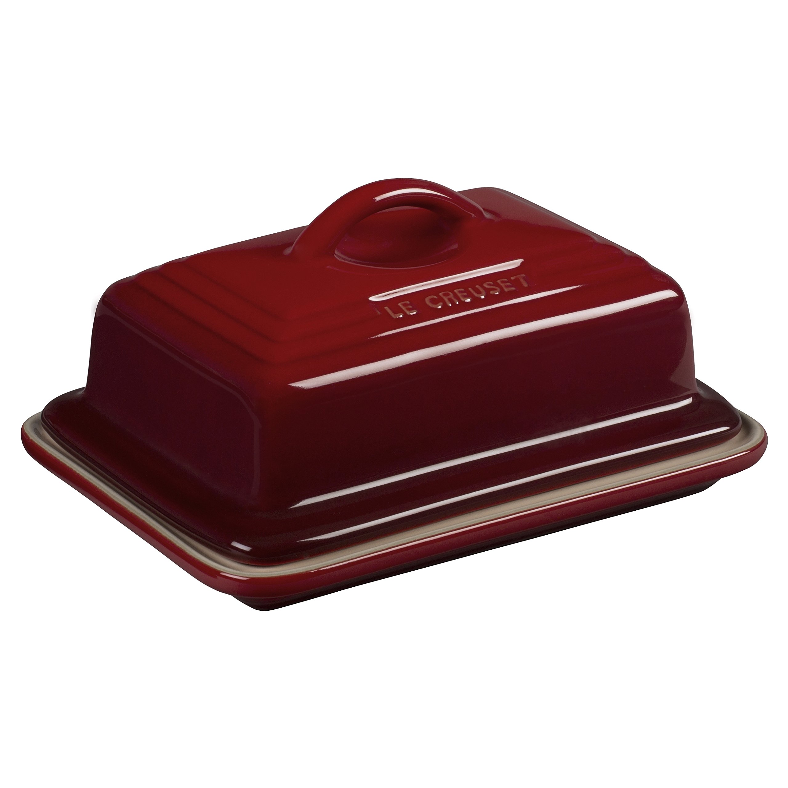 Amazon.com: Le Creuset Stoneware European Butter Dish, Cerise