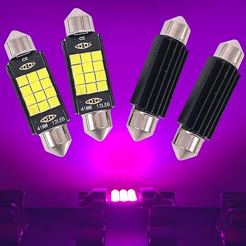 Miniatura 8 de SOCAL-LED - Bombilla LED de 0.157 x 1.614 in Canbus Super Bright 3030 Chipset interior de coche, luz de cúpula 578, luz de mapa, color morado