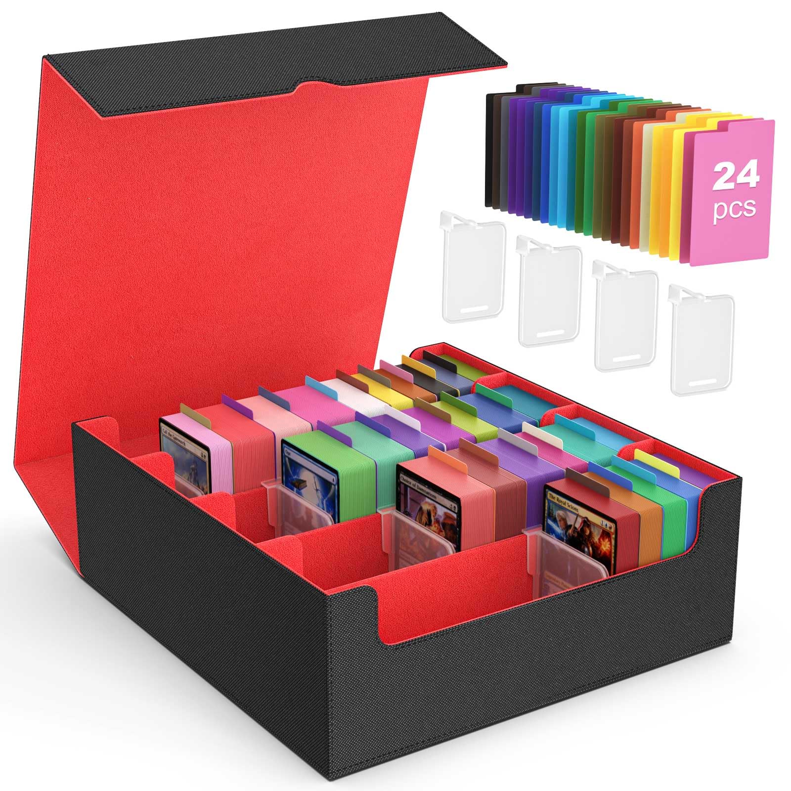 Boîte de rangement pour cartes à collectionner avec séparateurs, boîte